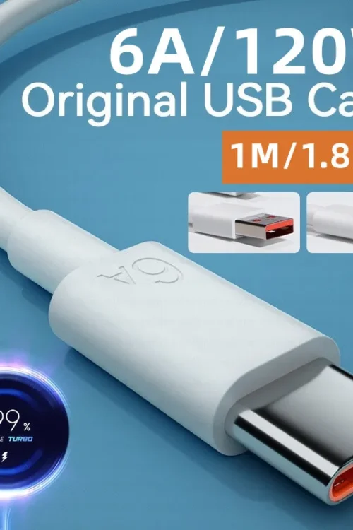 Original Xiaomi 6A Usb Type C Cable Charger 120w Turbo Tipo Fast Charging For Mi 13 12 11 10 Pro ultra Poco x3 Redmi Note K50 40